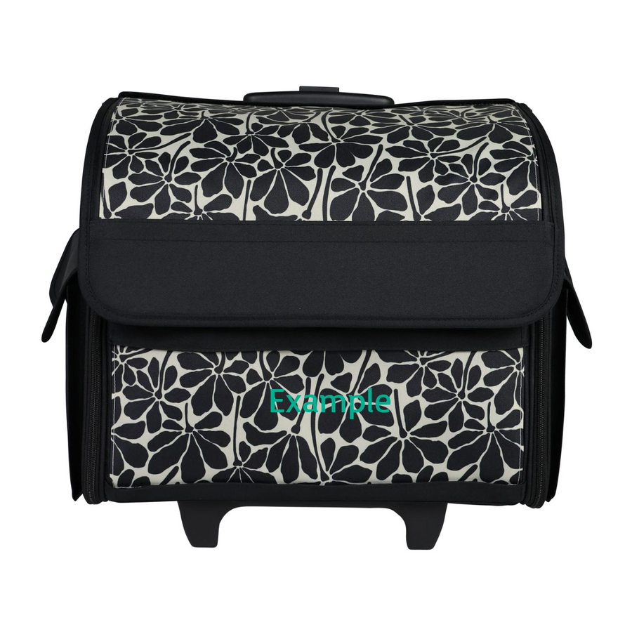 Custom Large Black Floral Rolling Case