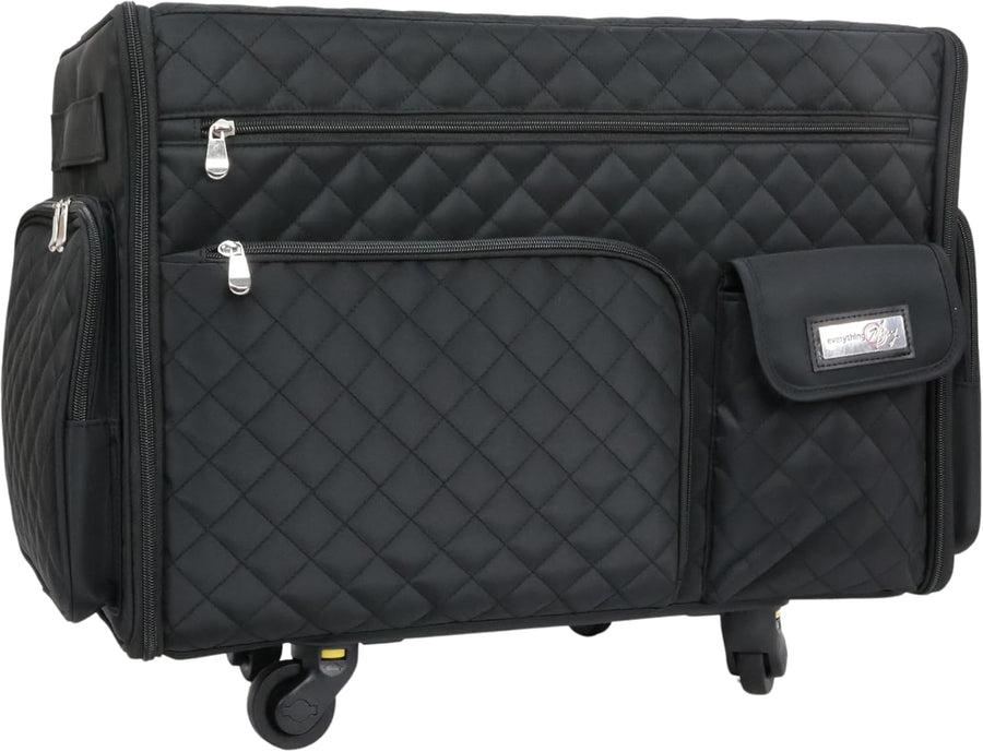 Everything Mary XL Roller Flat Top Craft Organizer | Black Quilted