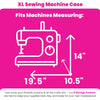 XL 4 Wheel Collapsible Deluxe Rolling Sewing Machine Storage Case, Grey & White