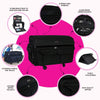 Everything Mary 4 Wheels XXL Collapsible Deluxe Sewing Machine Case | Black Quilted