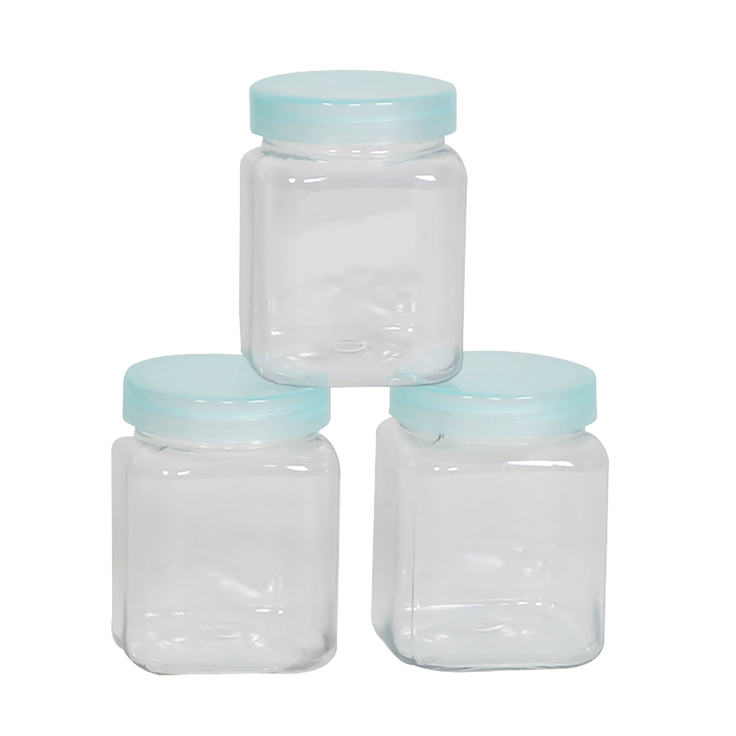 Everything Mary - Clear 6 oz Plastic Jars with Lids - 3 Pack - BPA Free, Reusable Containers