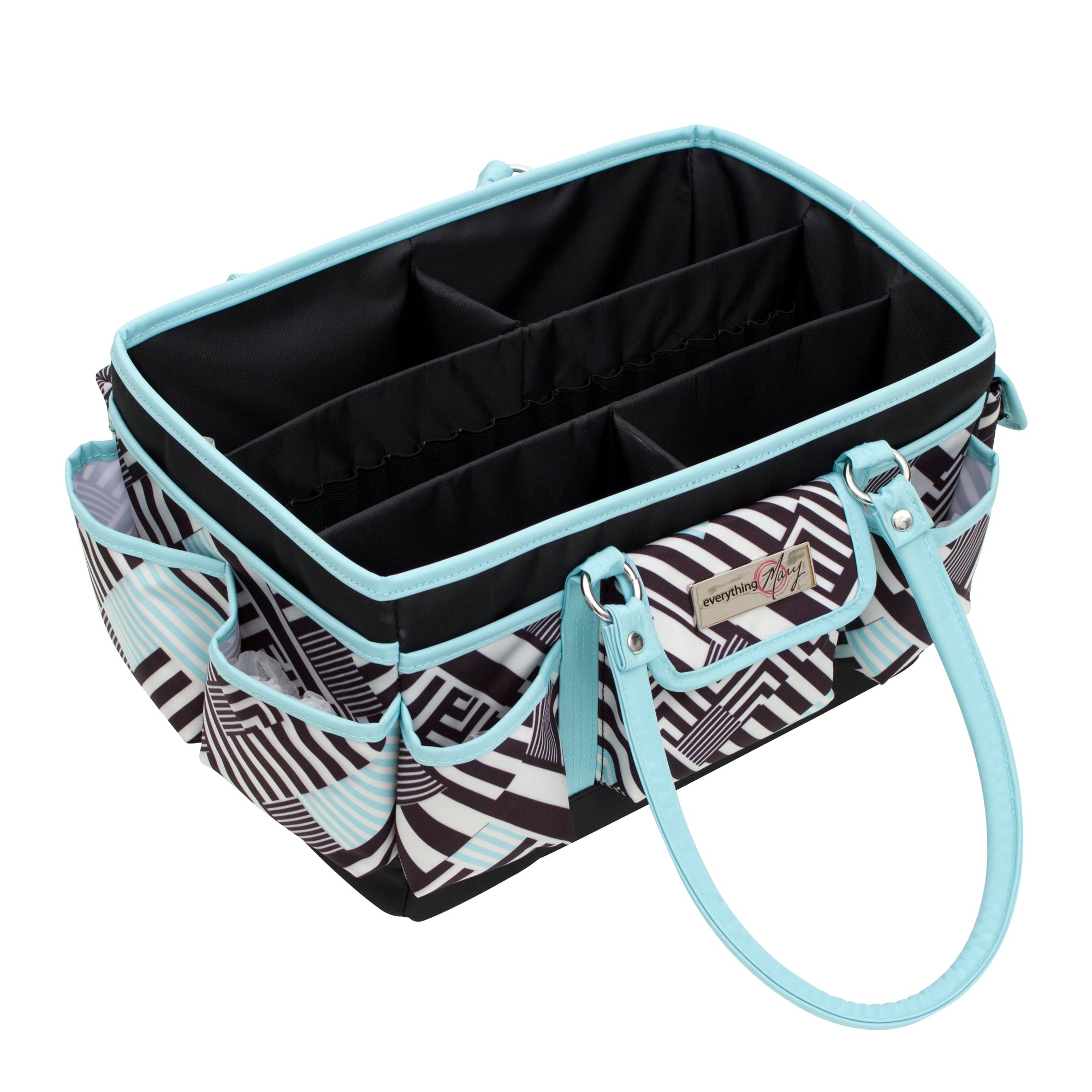 Deluxe Store & Tote Craft Organizer, Teal Geometric