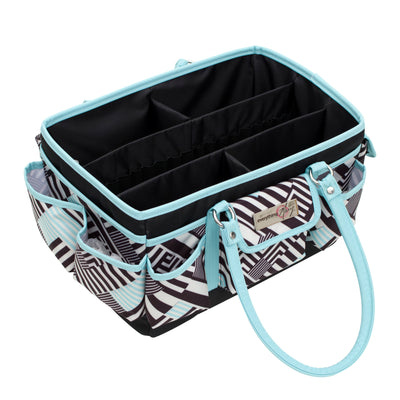 Deluxe Store & Tote Craft Organizer, Teal Geometric