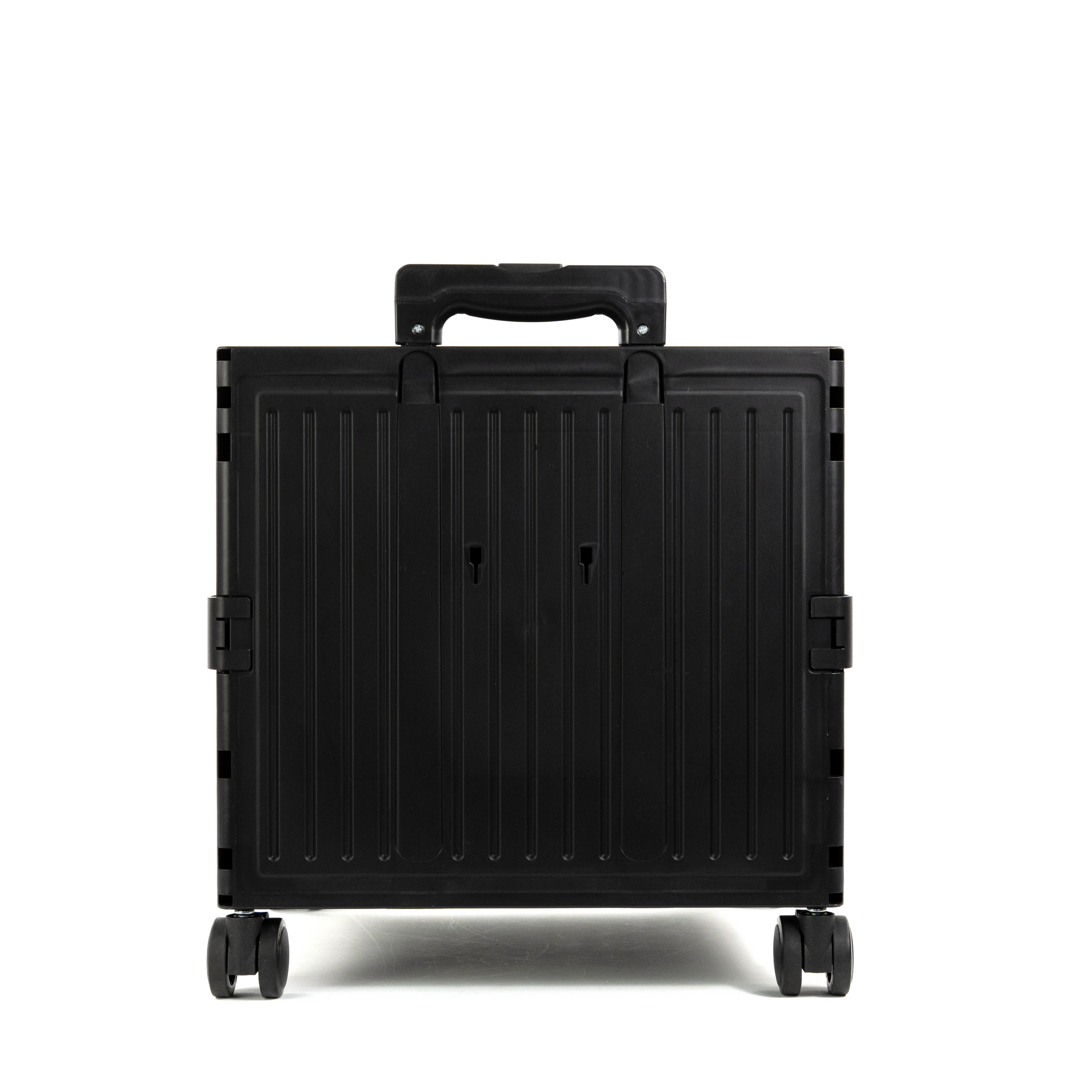 Black Collapsible Rolling Cart with Lid and 360° Wheels – Foldable Utility Shopping and Teacher Cart