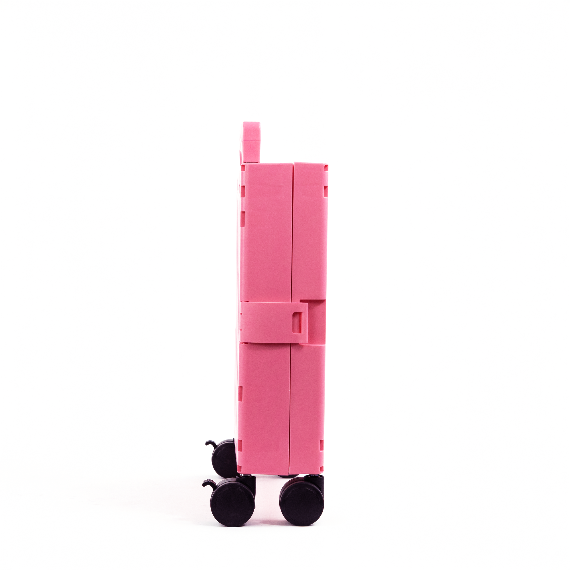 Pink Collapsible Rolling Cart with Lid and 360° Wheels – Foldable Utility Shopping and Teacher Cart