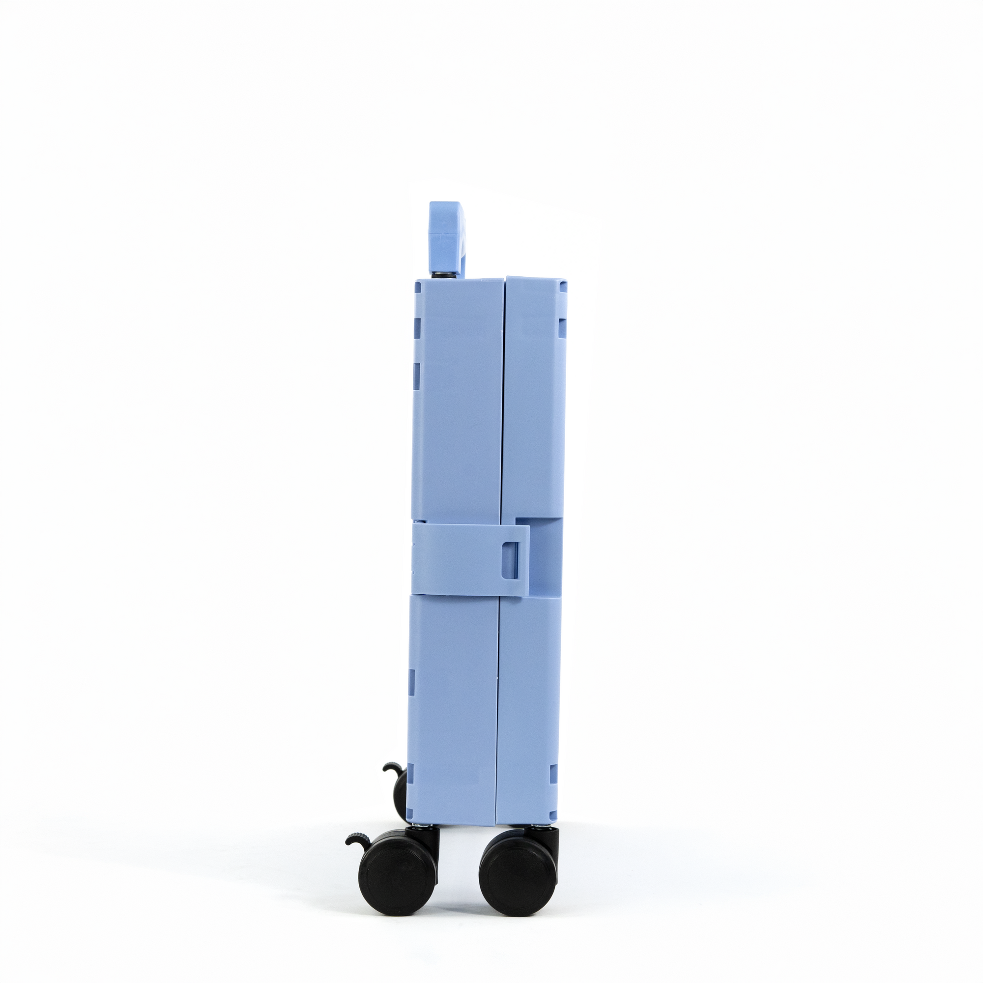 Blue Collapsible Rolling Cart with Lid and 360° Wheels – Foldable Utility Shopping and Teacher Cart