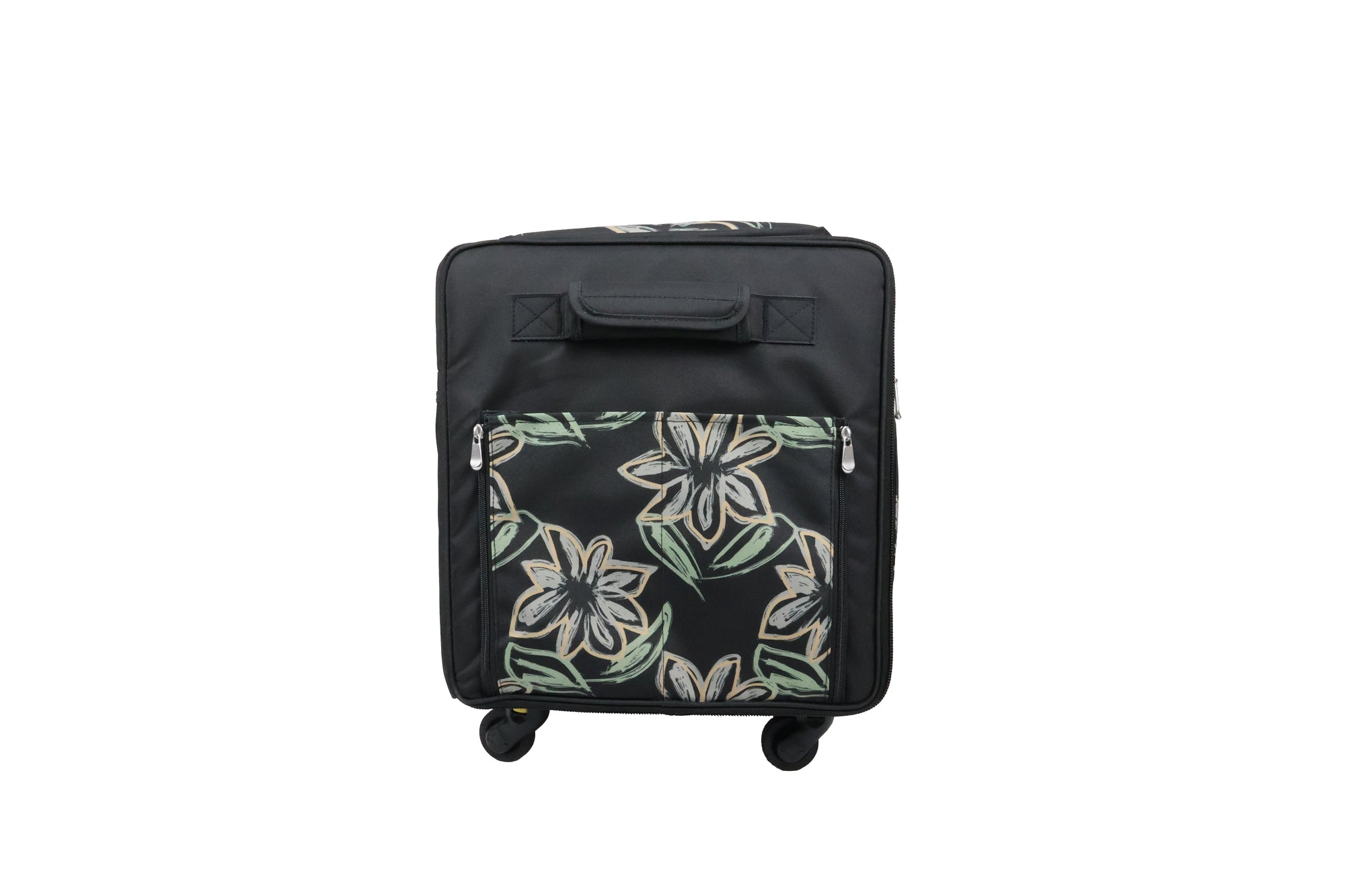 Everything Mary Jumbo 5 Wheel Collapsible Rolling Sewing Machine Storage Case, Floral