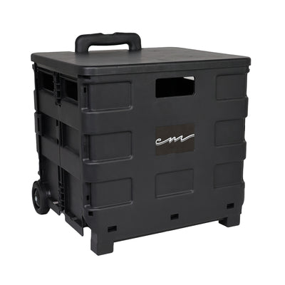 Everything Mary Collapsible Plastic Rolling Cart for Crafts & Hobby Supplies, Black