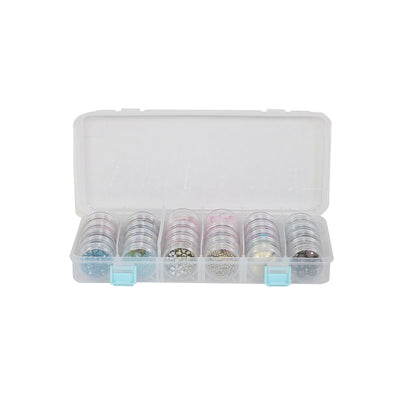 Everything Mary Clear Bead Storage Case with 28 Removable Jars – Portable Organizer for Beads, Jewelry, and Craft Supplies