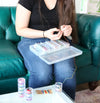 Everything Mary Clear Bead Storage Case with 28 Removable Jars – Portable Organizer for Beads, Jewelry, and Craft Supplies