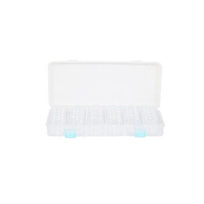 Everything Mary Clear Bead Storage Case with 28 Removable Jars – Portable Organizer for Beads, Jewelry, and Craft Supplies
