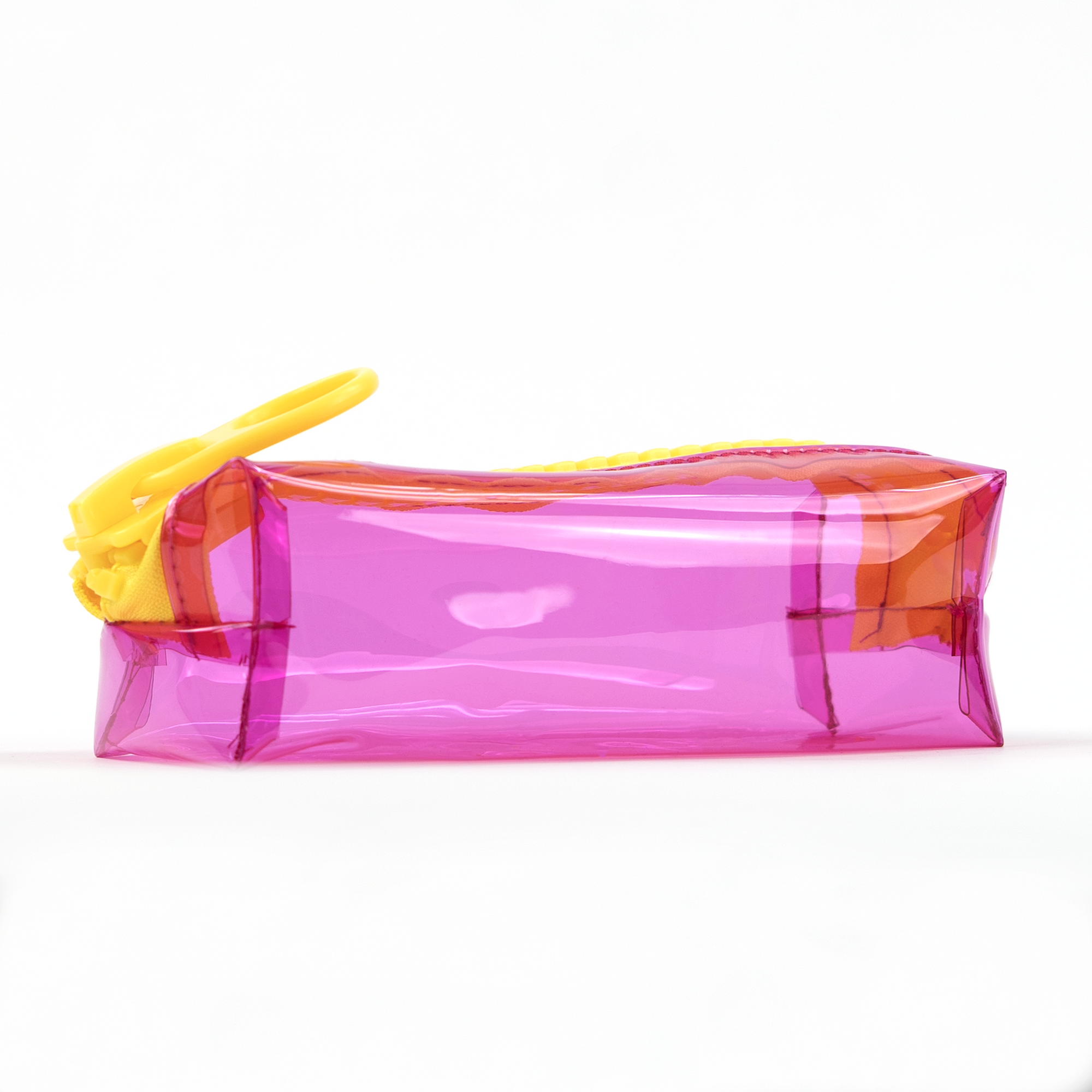 Everything Mary Chunky Zipper Pouch in Pink & Yellow – Clear Storage Pouch with Bold Zipper & Wipeable Material for Pencils, Art Supplies & Notions