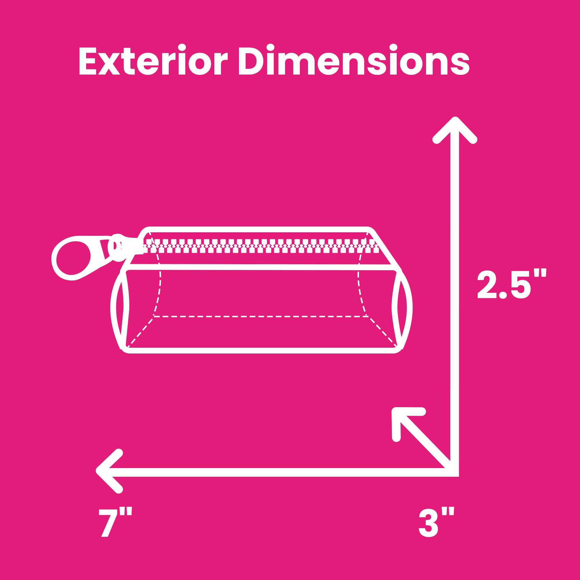Everything Mary Chunky Zipper Pouch in Pink & Yellow – Clear Storage Pouch with Bold Zipper & Wipeable Material for Pencils, Art Supplies & Notions