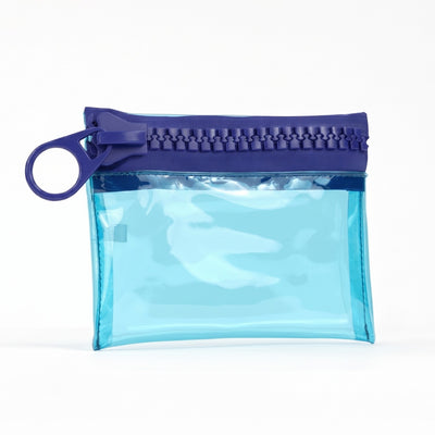 Everything Mary Chunky Zipper Pouch in Blue & Purple – Clear Storage Pouch with Bold Zipper & Wipeable Material for Pencils, Art Supplies & Notions