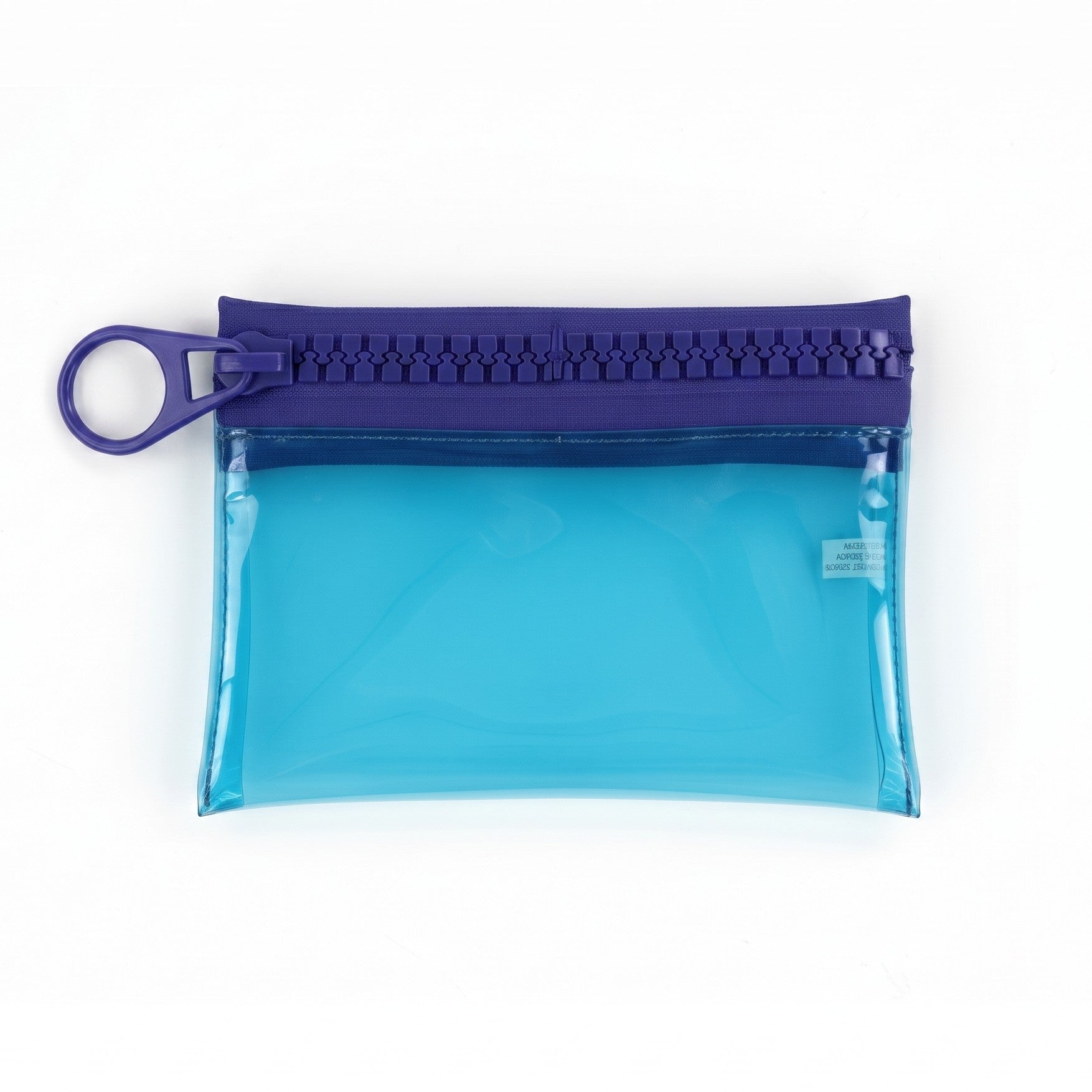 Everything Mary Chunky Zipper Pouch in Blue & Purple – Clear Storage Pouch with Bold Zipper & Wipeable Material for Pencils, Art Supplies & Notions