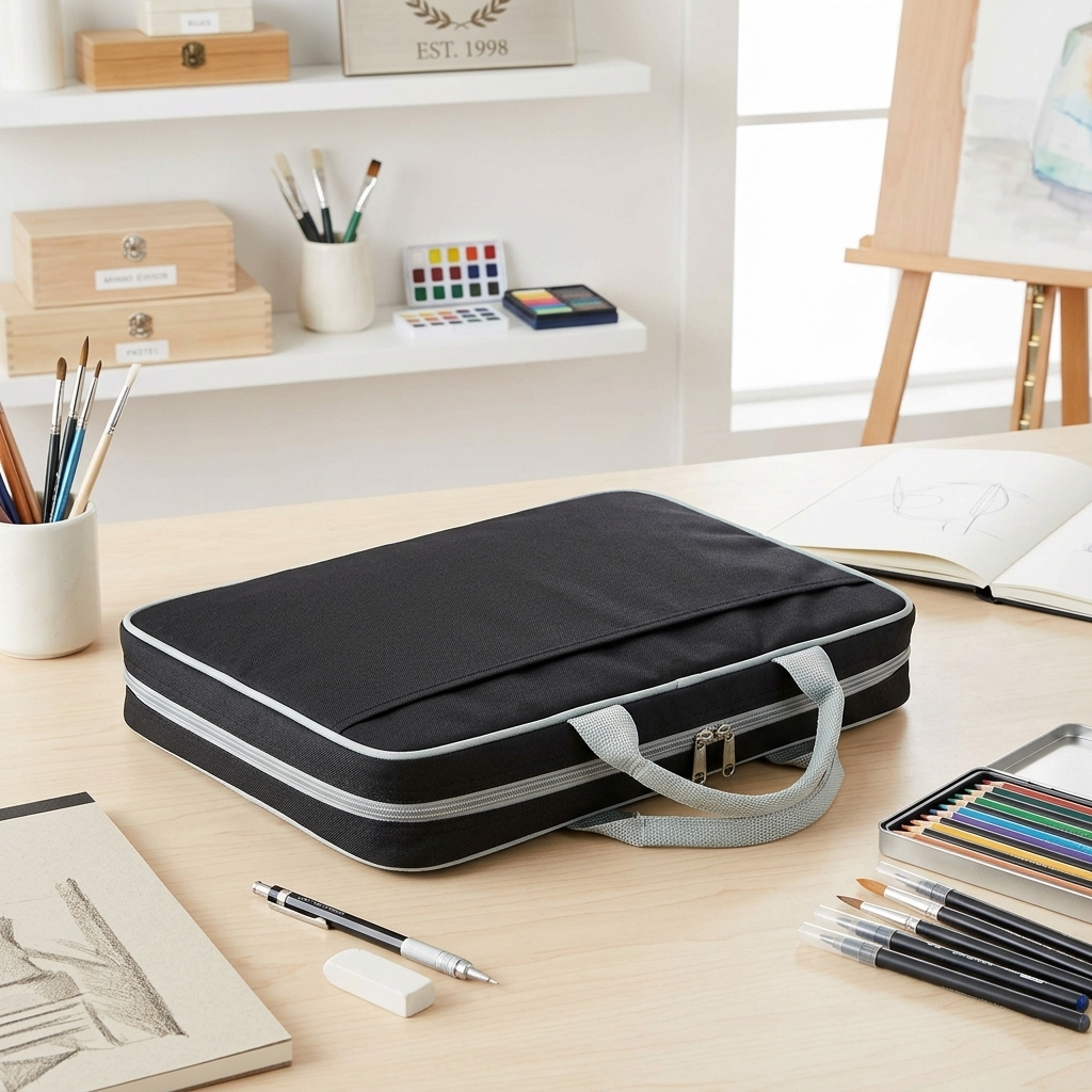 Everything Mary Art Supply Organizer Case with Brush Roll – Travel Pencil Pouch & Craft Storage for Makers