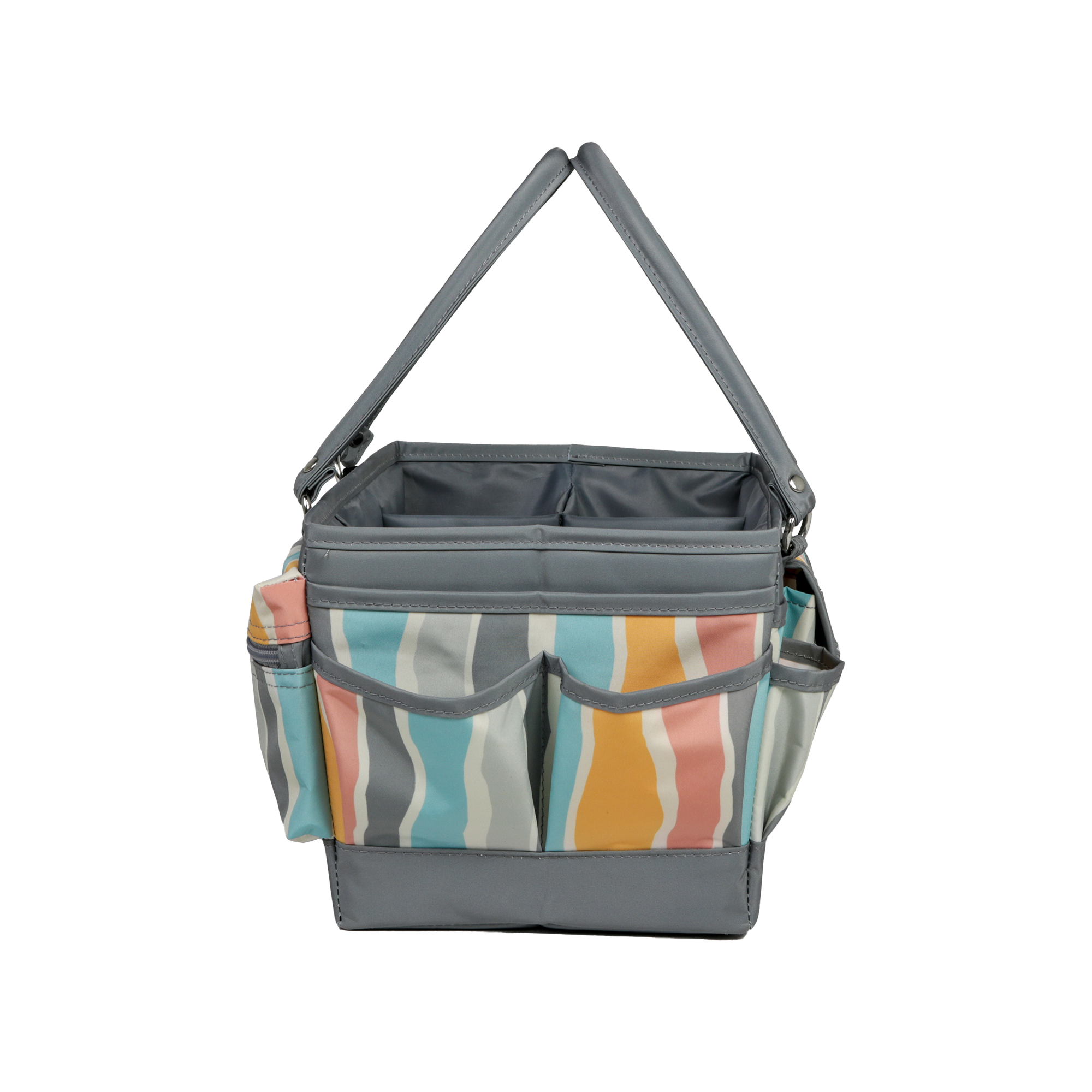 Deluxe Store & Tote Craft Organizer, Grey Stripes