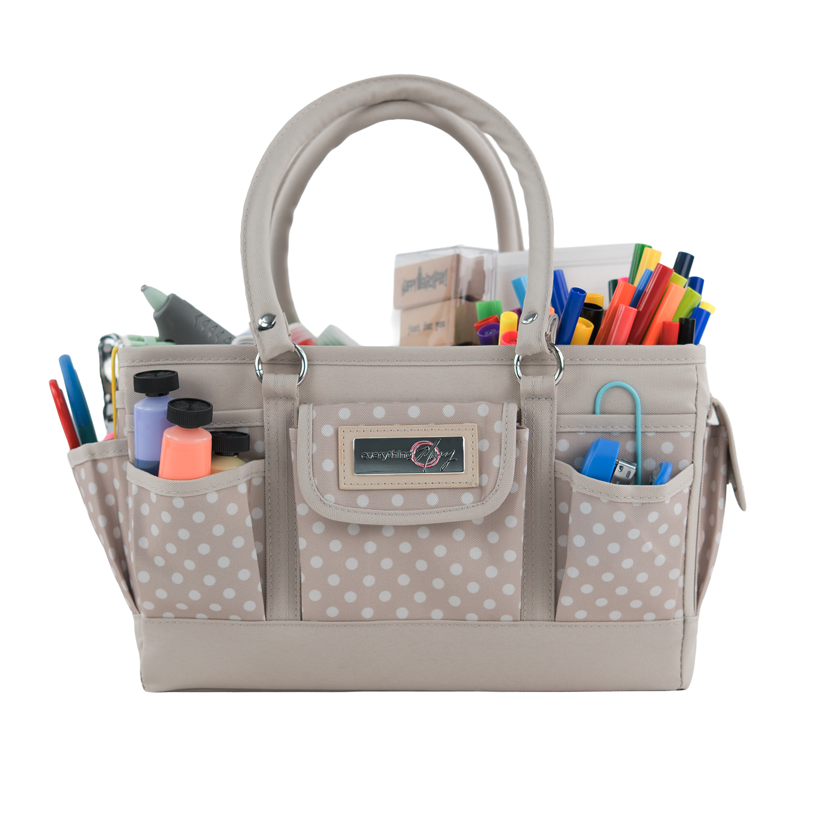 Deluxe Store & Tote Craft Organizer, Tan Dot