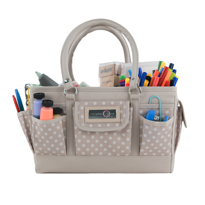 Deluxe Store & Tote Craft Organizer, Tan Dot