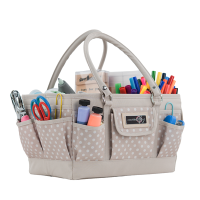 Deluxe Store & Tote Craft Organizer, Tan Dot