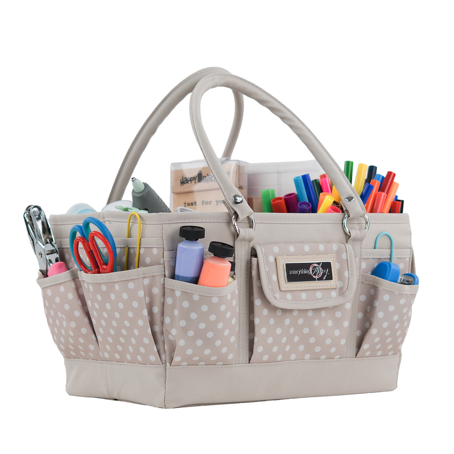 Deluxe Store & Tote Craft Organizer, Tan Dot
