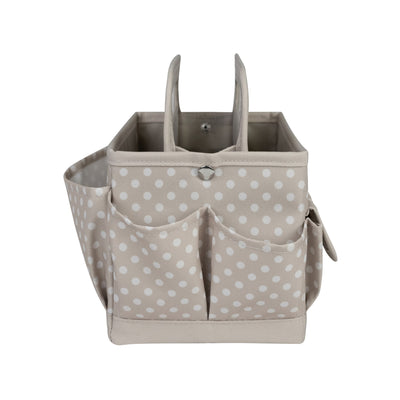 Everything Mary Collapsible Desktop Craft Caddy, Tan Dot – Polyester Craft & Art Supply Organizer with 12 Storage Compartments