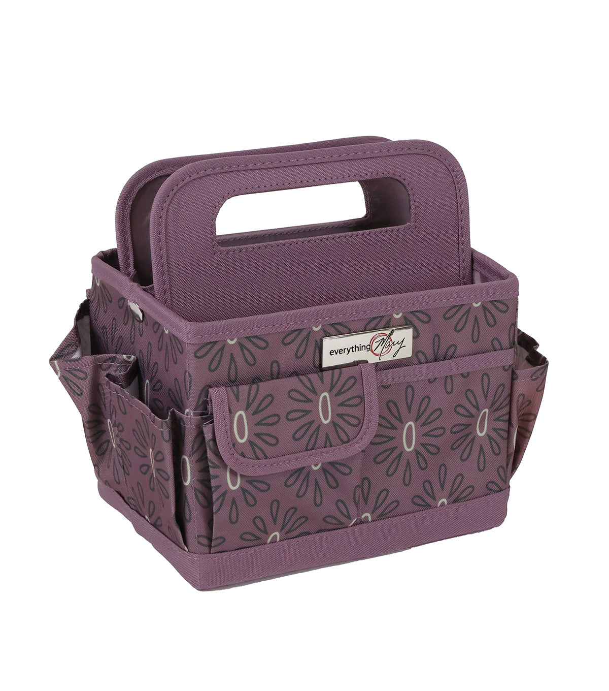 Everything Mary Collapsible Desktop Craft Caddy, Purple Geometric – Polyester Craft & Art Supply Organizer with 12 Storage Compartments
