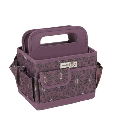 Everything Mary Collapsible Desktop Craft Caddy, Purple Geometric – Polyester Craft & Art Supply Organizer with 12 Storage Compartments