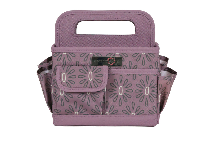 Everything Mary Collapsible Desktop Craft Caddy, Purple Geometric – Polyester Craft & Art Supply Organizer with 12 Storage Compartments