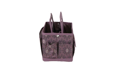 Everything Mary Collapsible Desktop Craft Caddy, Purple Geometric – Polyester Craft & Art Supply Organizer with 12 Storage Compartments