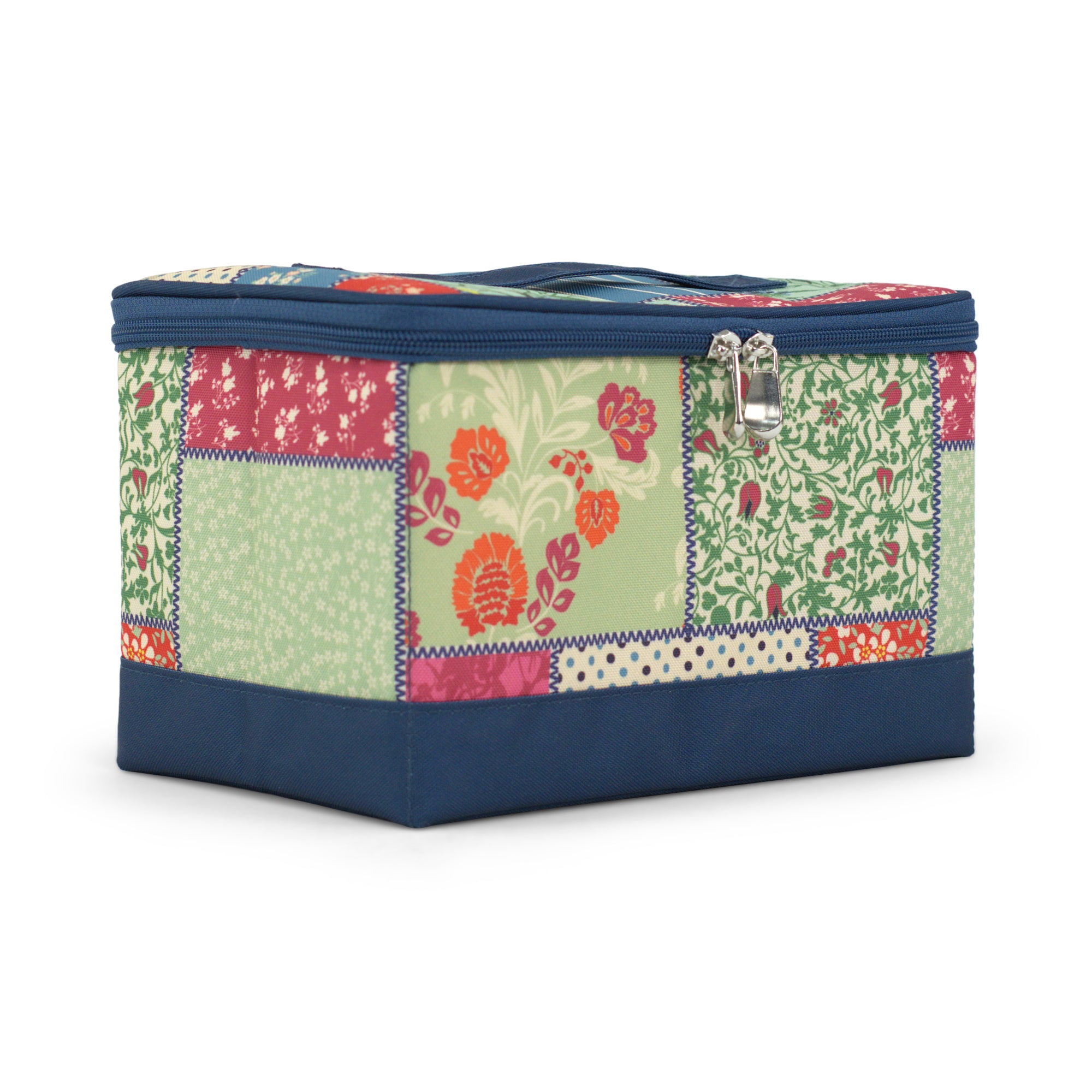 Everything Mary Sewing Box Organizer in Quilted Pattern – Soft-Side Collapsible Sewing Kit Caddy with Pin Cushion & Storage Pocket for Notions