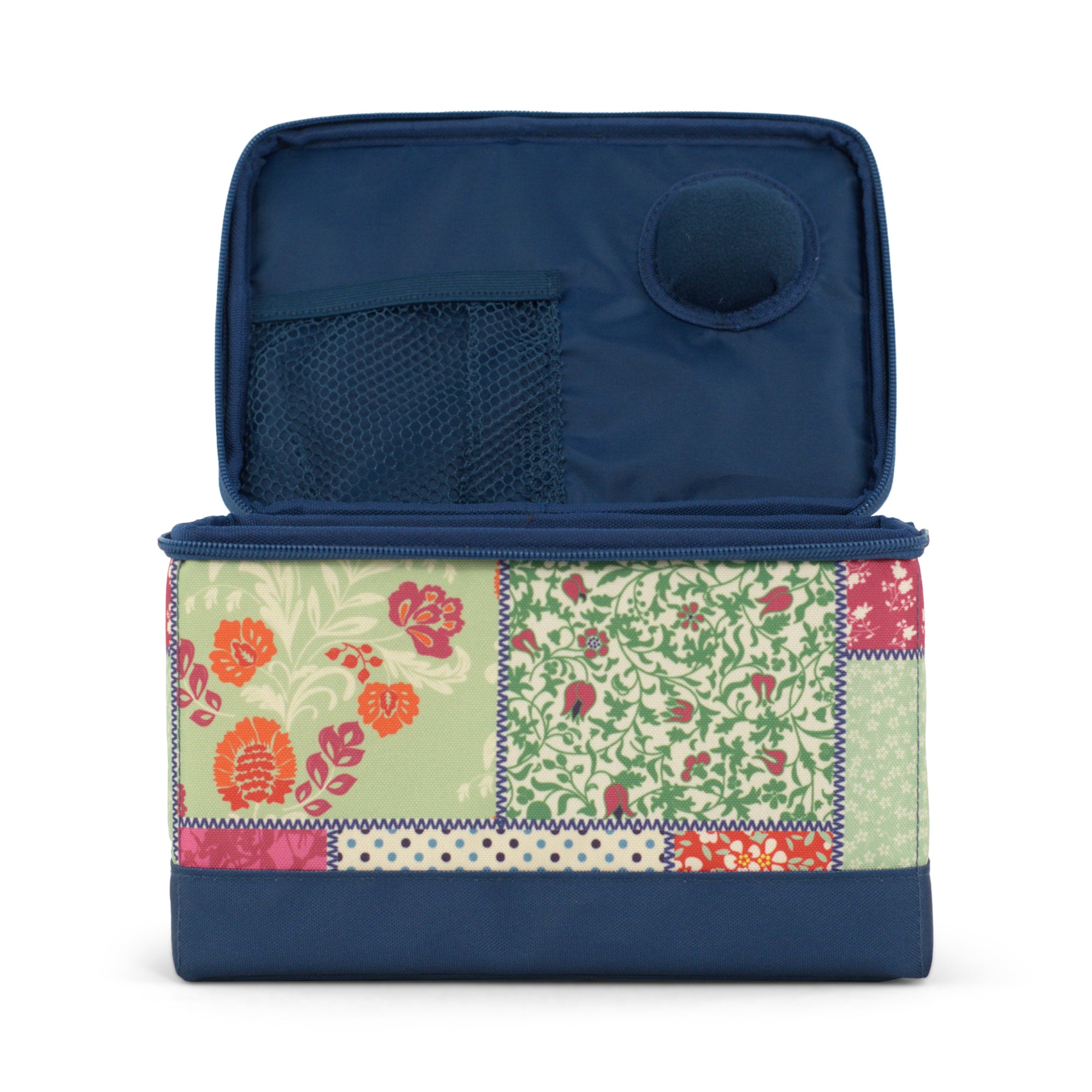 Everything Mary Sewing Box Organizer in Quilted Pattern – Soft-Side Collapsible Sewing Kit Caddy with Pin Cushion & Storage Pocket for Notions