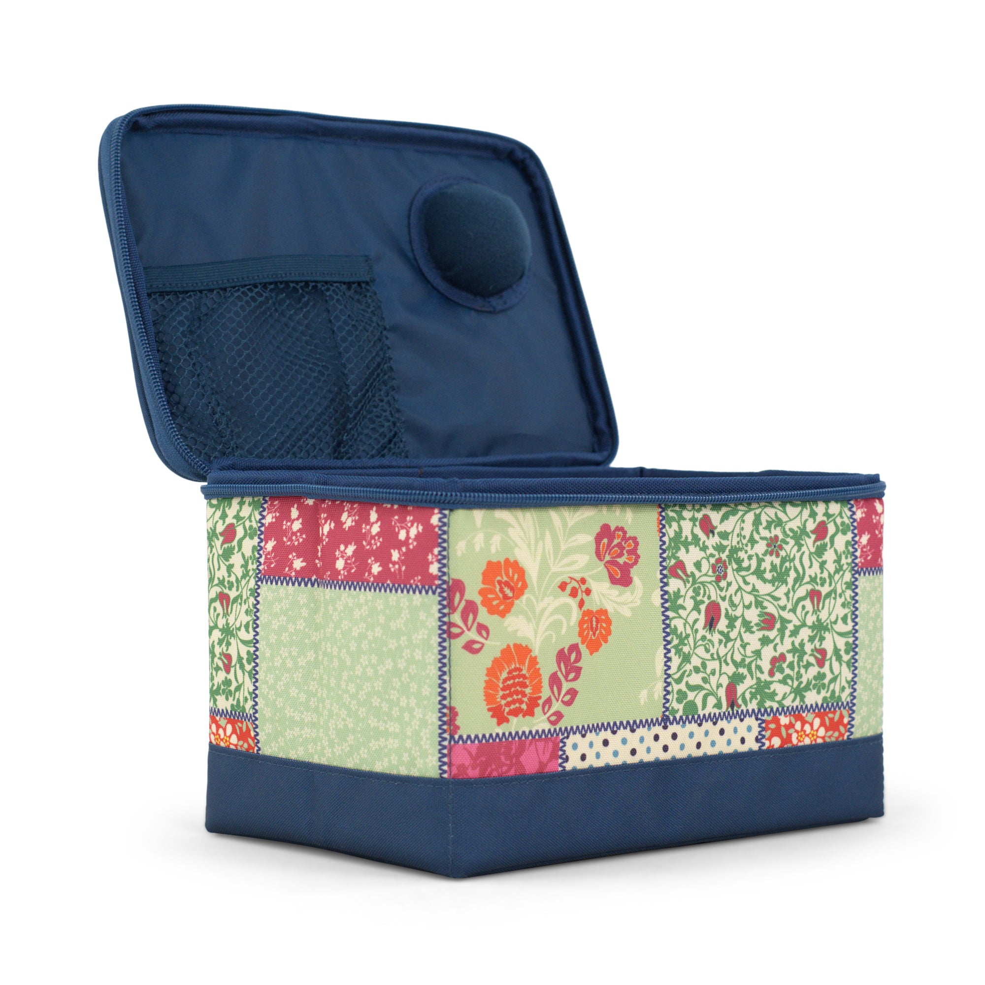 Everything Mary Sewing Box Organizer in Quilted Pattern – Soft-Side Collapsible Sewing Kit Caddy with Pin Cushion & Storage Pocket for Notions