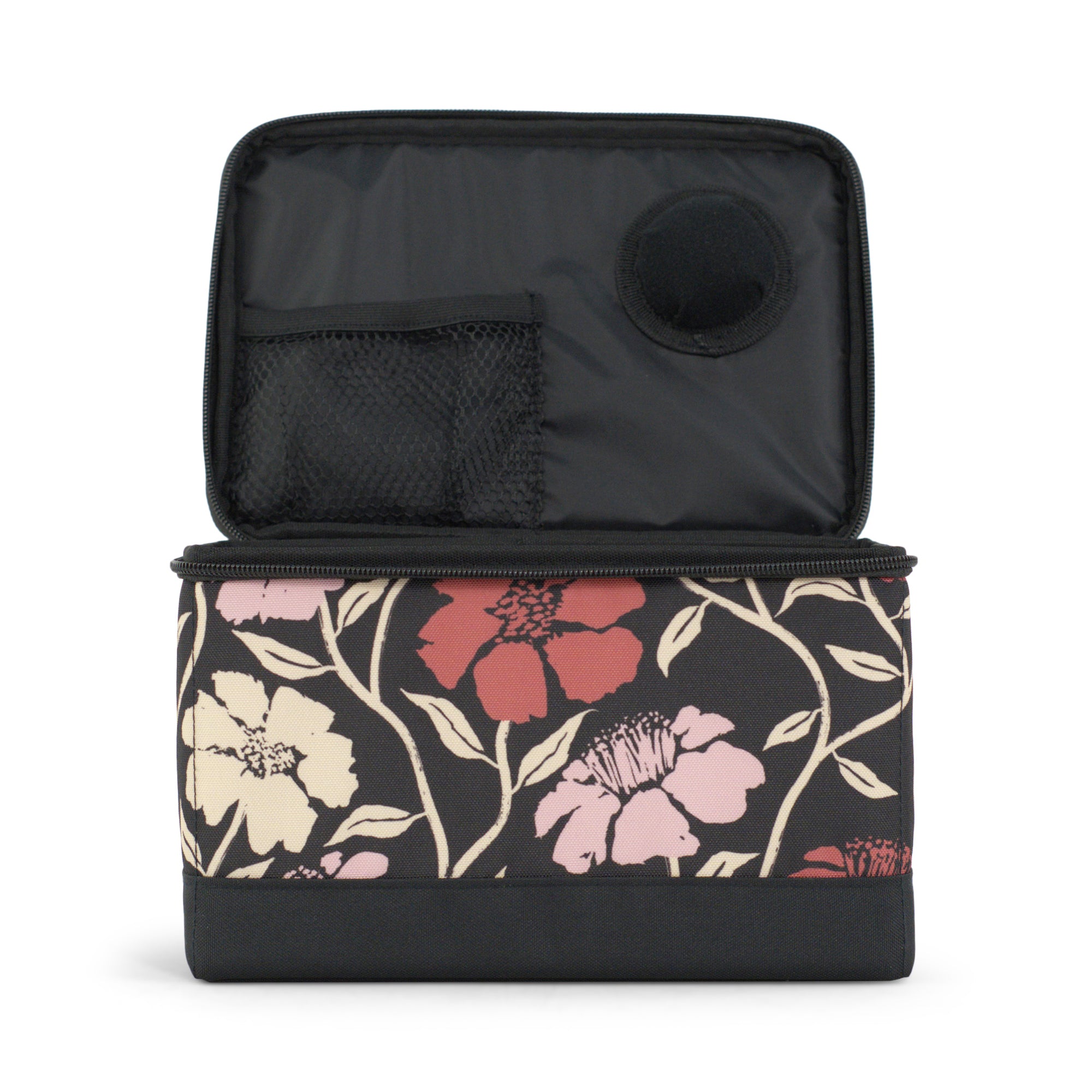 Everything Mary Sewing Box Organizer in Red & Tan Floral – Soft-Side Collapsible Sewing Kit Caddy with Pin Cushion & Storage Pocket for Notions