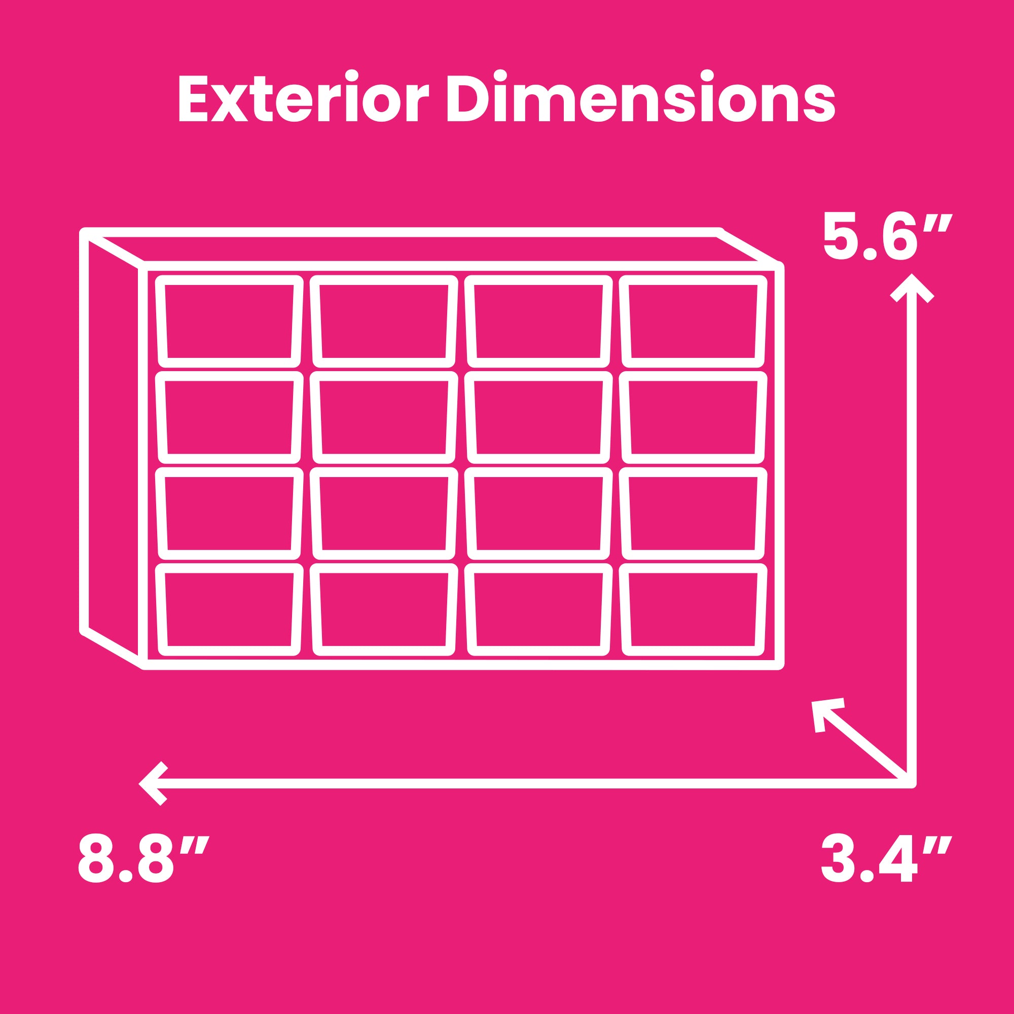 Everything Mary Clear 16-Drawer Organizer – Wall-Mountable Plastic Storage Cabinet for Crafts, Jewelry, Beads & Small Parts