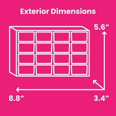 Everything Mary Clear 16-Drawer Organizer – Wall-Mountable Plastic Storage Cabinet for Crafts, Jewelry, Beads & Small Parts