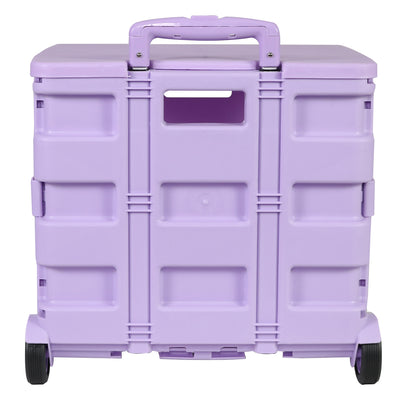 Collapsible Plastic Rolling Craft Cart, Purple