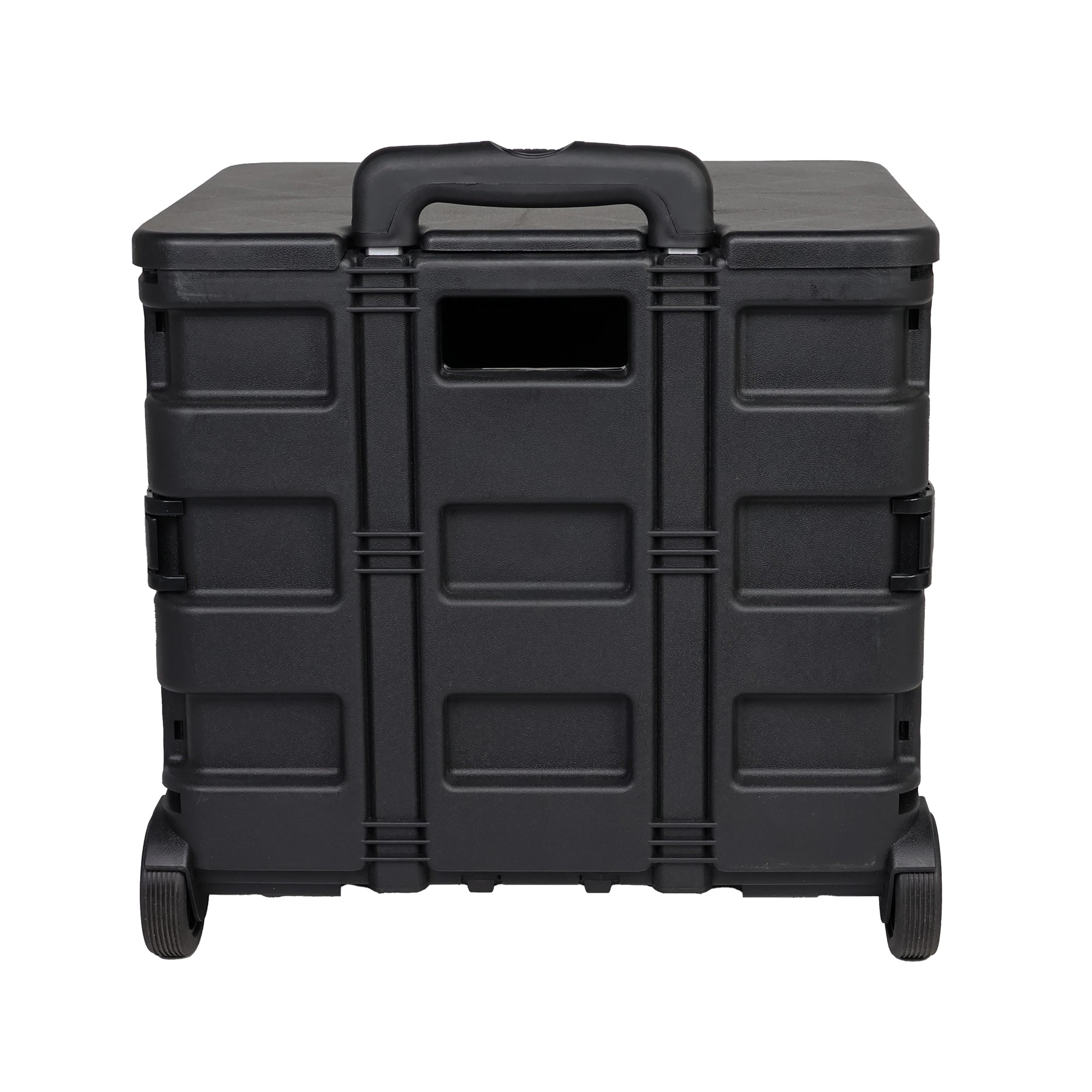 Collapsible Rolling Craft Cart with Lid – Black