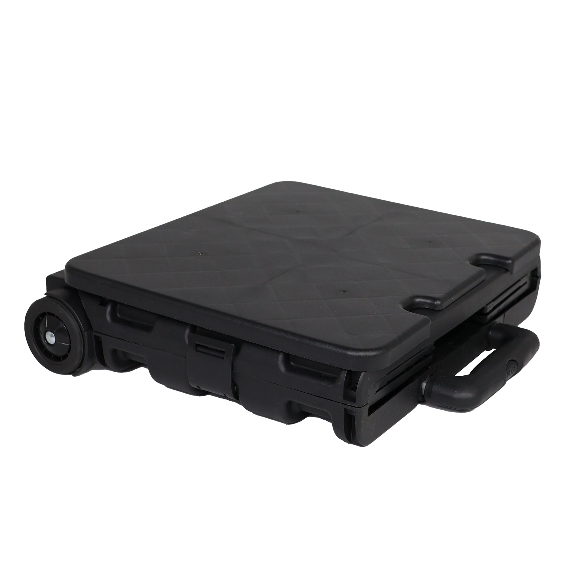 Collapsible Rolling Craft Cart with Lid – Black