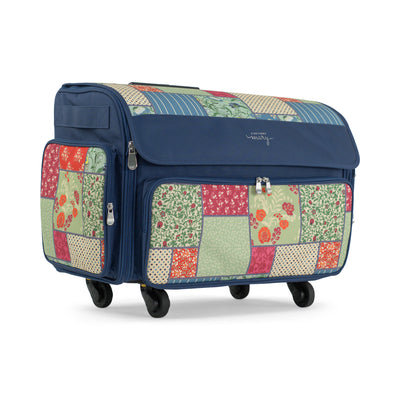 Everything Mary XL Rolling Sewing Machine Case with Wheels in Quilted Pattern – Sewing Machine Tote Bag for Travel, Classes & Quilting