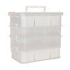 Everything Mary Clear 4-Tier Stackable Snap Box – Plastic Craft Organizer for Paint, Beads, Sewing, and DIY Supplies
