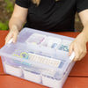 Everything Mary 7-Piece Clear Plastic Craft & Hobby Storage Container – Organizer with Removable Bins for Supplies, Tools, and DIY Projects