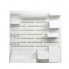 Everything Mary Multi-Functional Wall Organizer with Hooks & Trays – White Craft Storage Rack for Tools, Paint, Scissors & Supplies