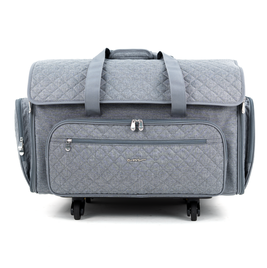 Everything Mary XXL Rolling Sewing Machine Case – Grey Quilted