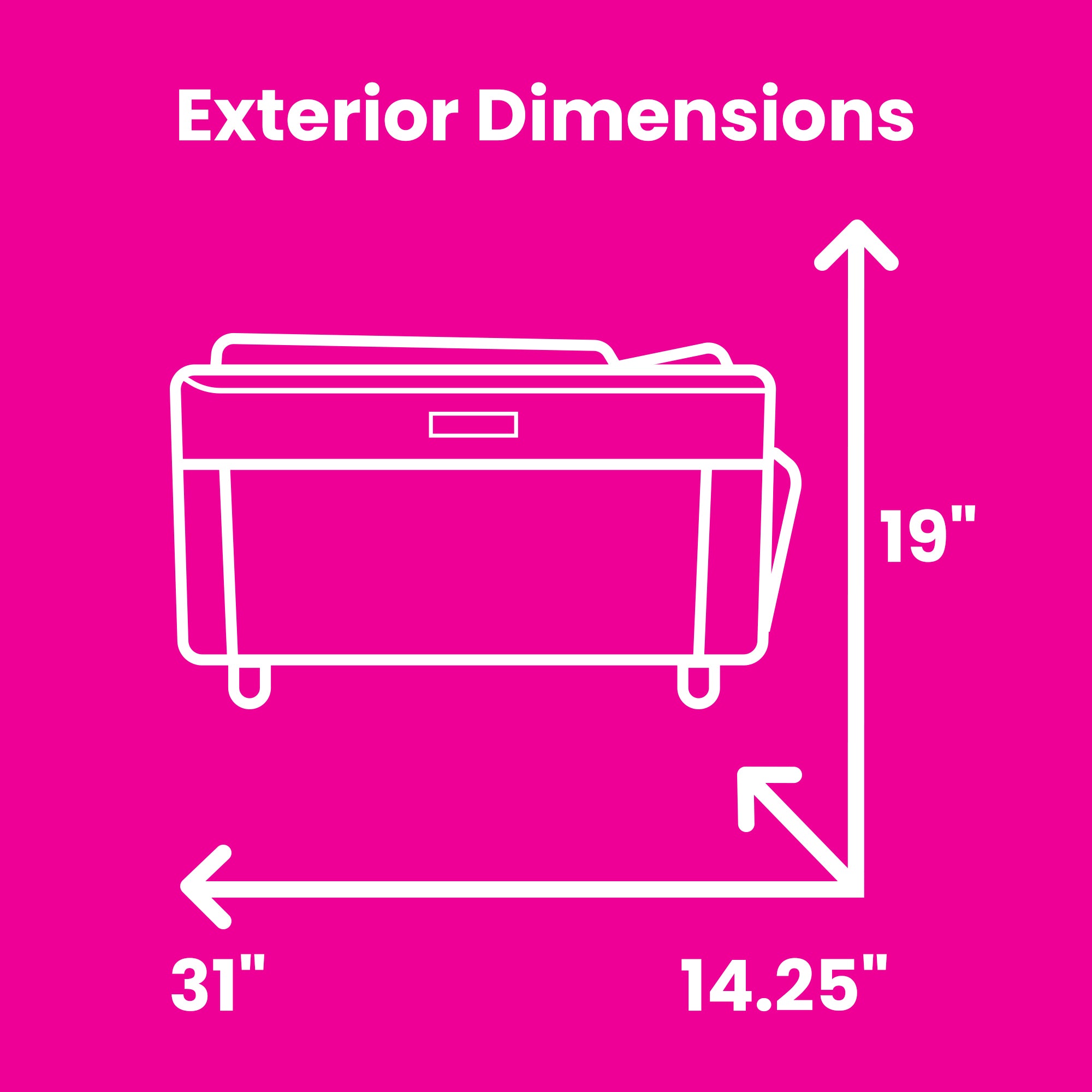 Everything Mary Jumbo 5 Wheel Collapsible Rolling Sewing Machine Storage Case, Black