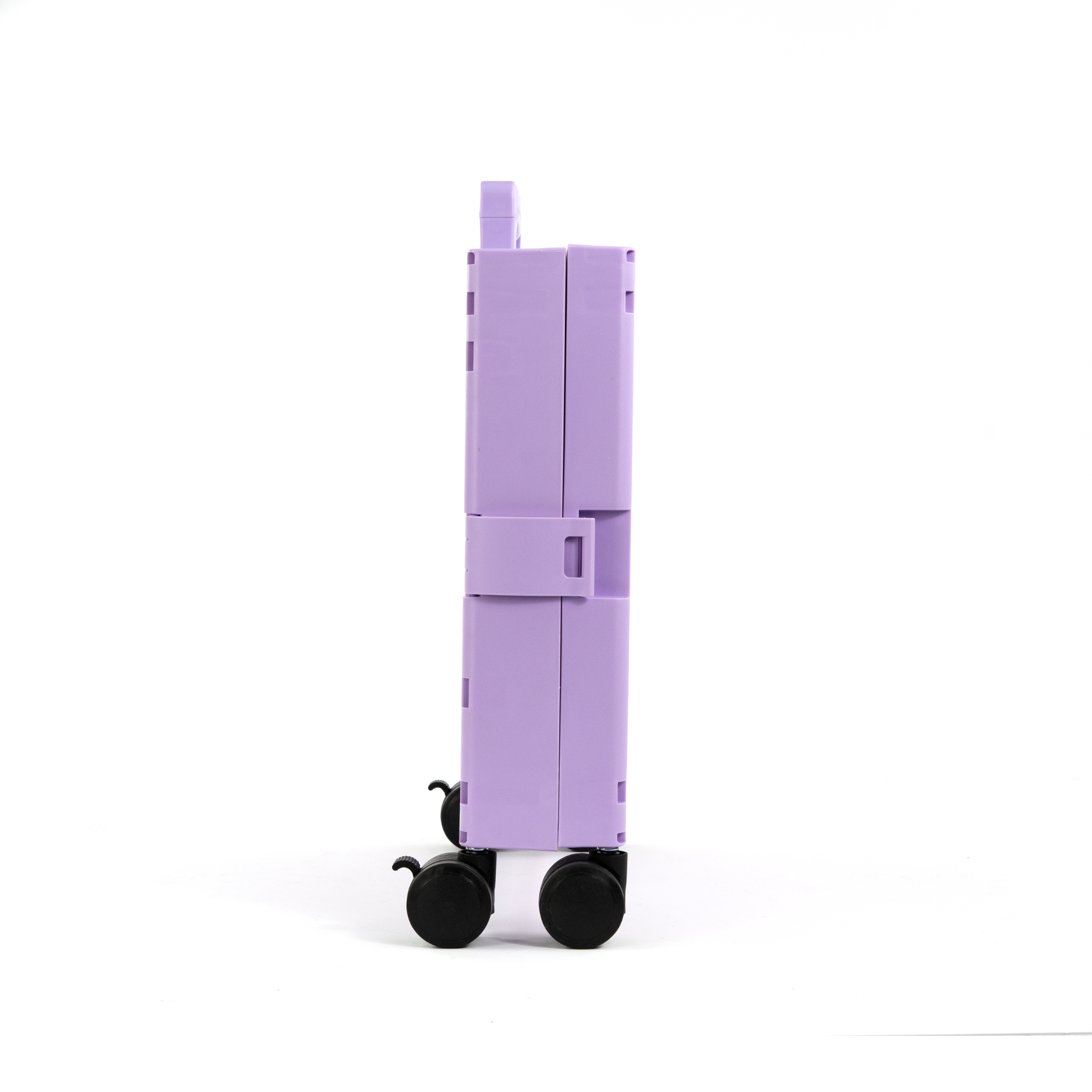 Purple Collapsible Rolling Cart with Lid and 360° Wheels – Foldable Utility Shopping and Teacher Cart