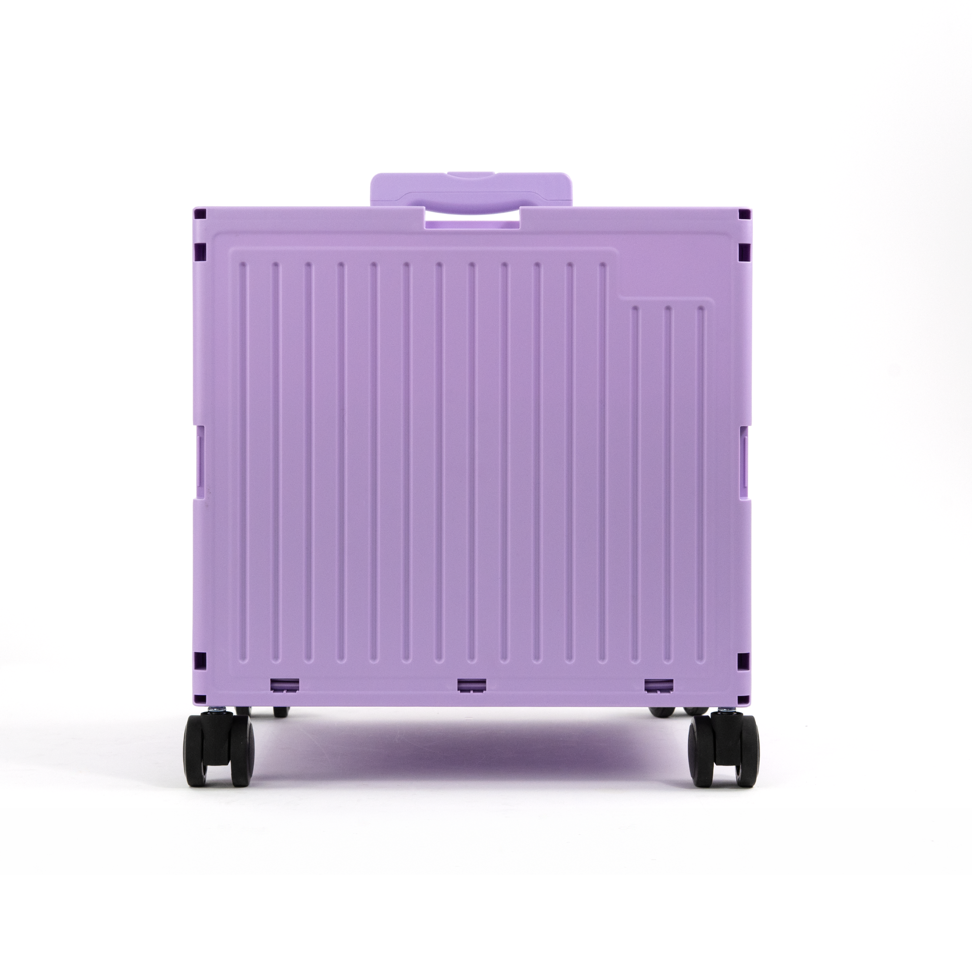 Purple Collapsible Rolling Cart with Lid and 360° Wheels – Foldable Utility Shopping and Teacher Cart