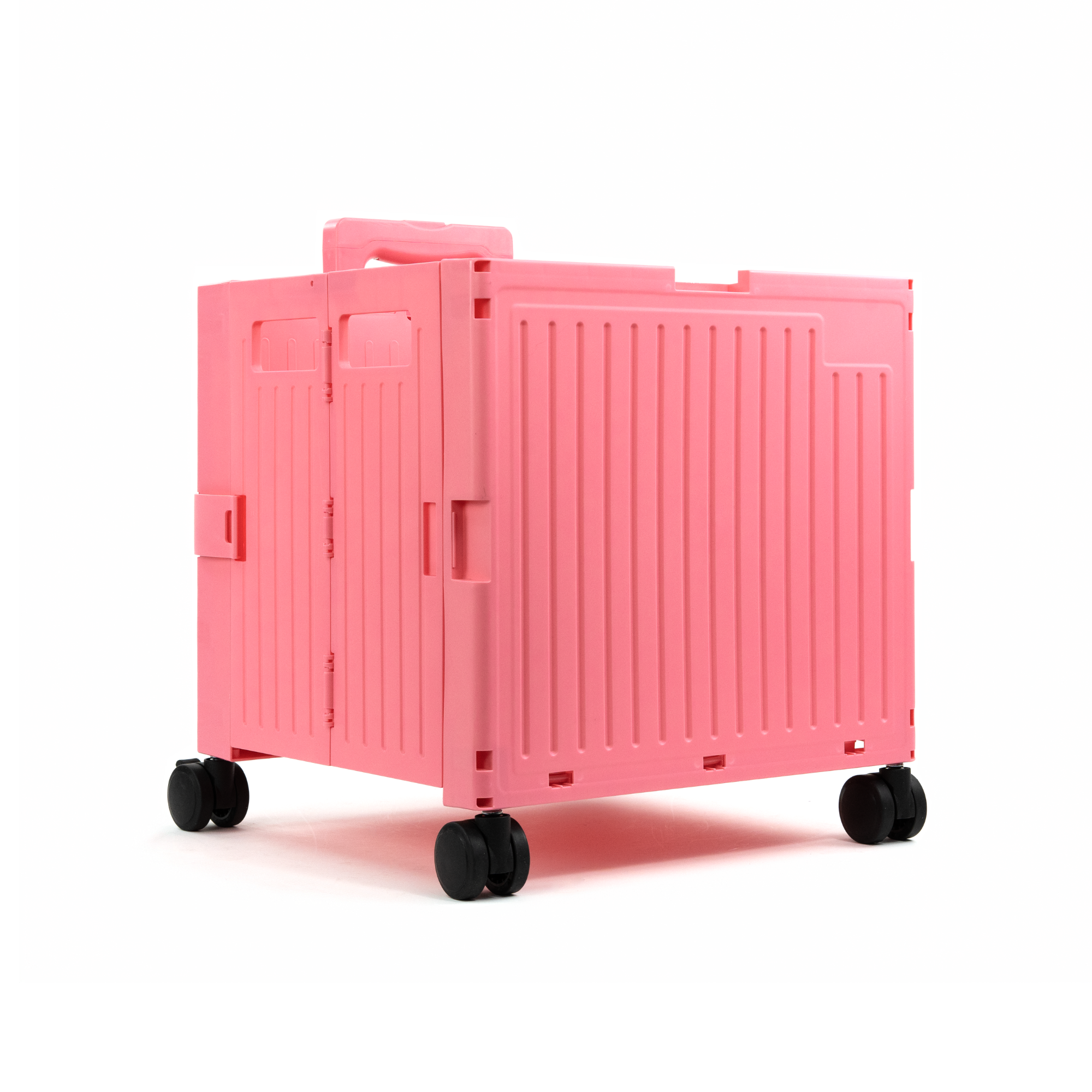 Black Collapsible Rolling Cart with Lid and 360° Wheels – Foldable Utility Shopping and Teacher Cart