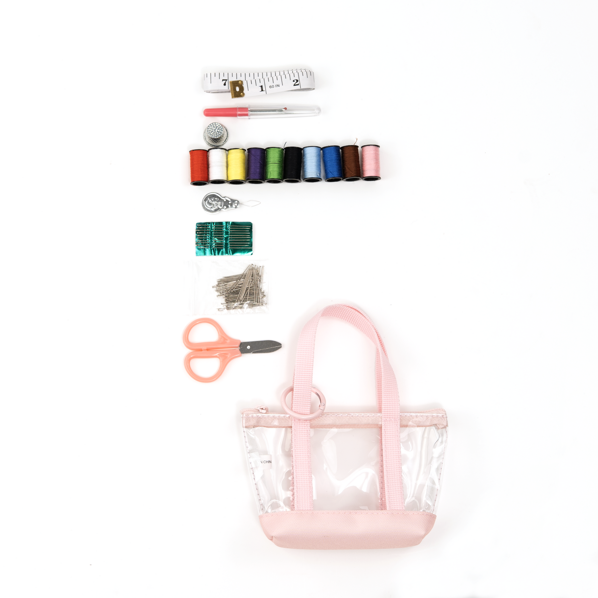 Everything Mary Travel Sewing Kit Organizer – Pink & Clear Mini Sewing Storage for Travel