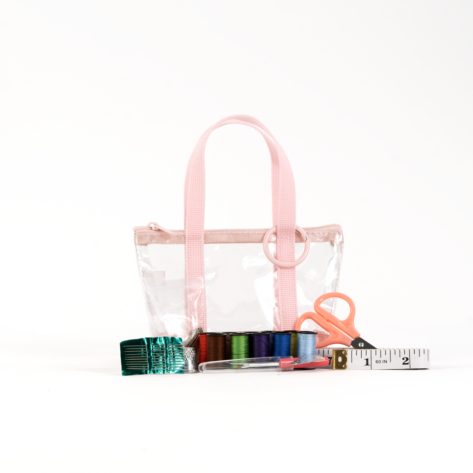 Everything Mary Travel Sewing Kit Organizer – Pink & Clear Mini Sewing Storage for Travel